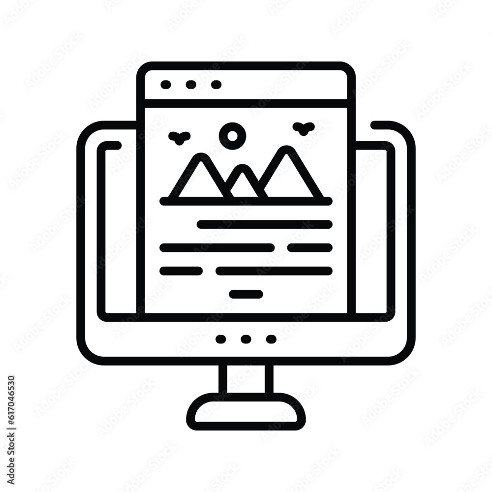 Blog Post Outline Icon Design illustration. Online Steaming Symbol on White background EPS 10 File Blog Post Outline Icon Design illustration. Online Steaming Symbol on White background EPS 10 File