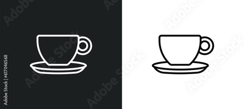 espresso line icon in white and black colors. espresso flat vector icon from espresso collection for web, mobile apps and ui.