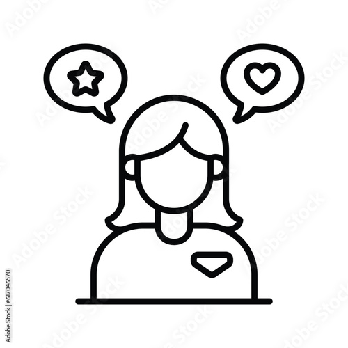 Influencer Outline Icon Design illustration. Online Steaming Symbol on White background EPS 10 File