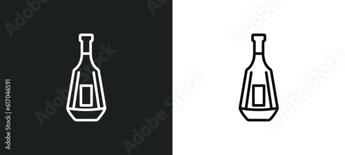 brandy line icon in white and black colors. brandy flat vector icon from brandy collection for web  mobile apps and ui.