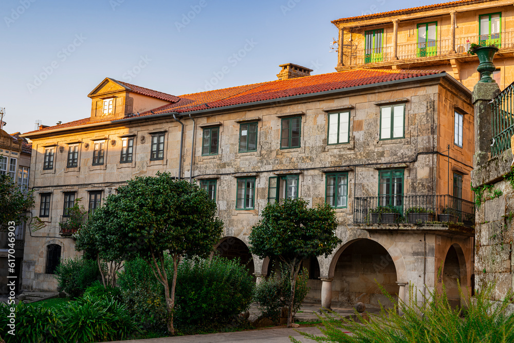 Beautiful old house with stone facade. Photograph taken in Pontevedra, Spain.