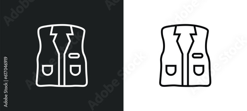 cowboy vest line icon in white and black colors. cowboy vest flat vector icon from cowboy vest collection for web  mobile apps and ui.