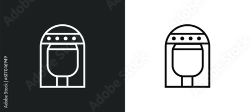 cleopatra line icon in white and black colors. cleopatra flat vector icon from cleopatra collection for web, mobile apps and ui.