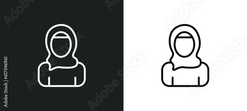arab line icon in white and black colors. arab flat vector icon from arab collection for web, mobile apps and ui.