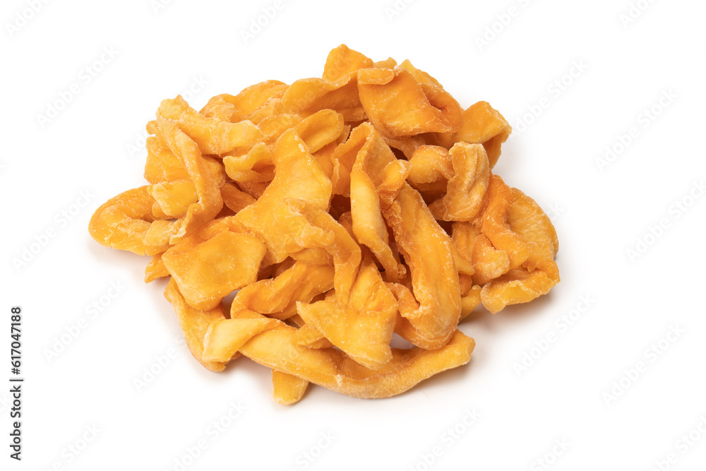 Dried melon slices isolated on a white background. Dried melon slices isolated on a white background.