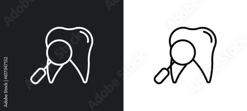 dentist line icon in white and black colors. dentist flat vector icon from dentist collection for web, mobile apps and ui.