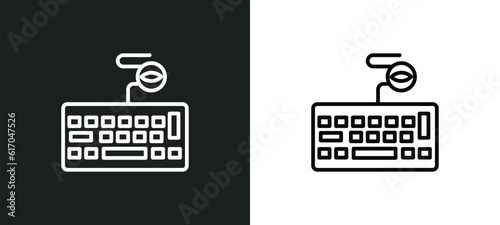 keylogger line icon in white and black colors. keylogger flat vector icon from keylogger collection for web, mobile apps and ui.