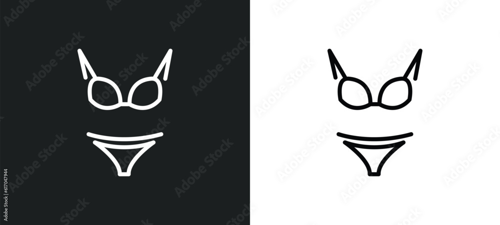female bikini piece line icon in white and black colors. female bikini piece flat vector icon from female bikini piece collection for web, mobile apps and ui. female bikini piece line icon in white and black colors. female bikini piece flat vector icon from female bikini piece collection for web, mobile apps and ui.