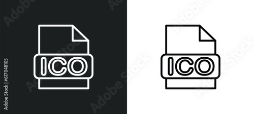 ico line icon in white and black colors. ico flat vector icon from ico collection for web, mobile apps and ui. photo