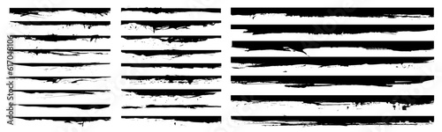 Big collection of line ink brush strokes