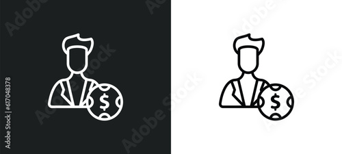 tester line icon in white and black colors. tester flat vector icon from tester collection for web, mobile apps and ui.