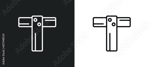 boning rod line icon in white and black colors. boning rod flat vector icon from boning rod collection for web, mobile apps and ui.