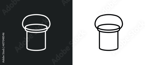 bucket line icon in white and black colors. bucket flat vector icon from bucket collection for web, mobile apps and ui.