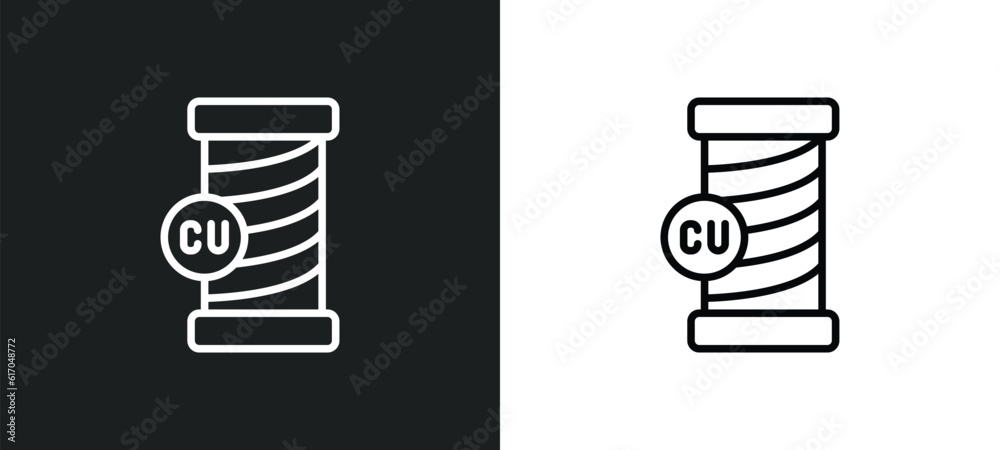 copper line icon in white and black colors. copper flat vector icon from copper collection for web, mobile apps and ui. copper line icon in white and black colors. copper flat vector icon from copper collection for web, mobile apps and ui.