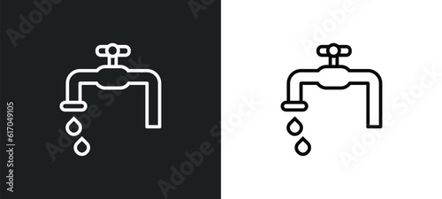 stopcock line icon in white and black colors. stopcock flat vector icon from stopcock collection for web, mobile apps and ui.