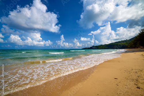 Fototapeta Naklejka Na Ścianę i Meble -  Beautiful landscape with the beach of Phuket, Thailand from the Andaman Sea.