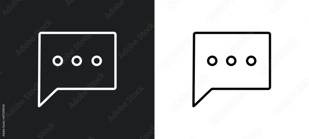 chat bubble line icon in white and black colors. chat bubble flat vector icon from chat bubble collection for web, mobile apps and ui. chat bubble line icon in white and black colors. chat bubble flat vector icon from chat bubble collection for web, mobile apps and ui.