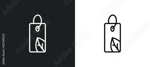eco tag line icon in white and black colors. eco tag flat vector icon from eco tag collection for web, mobile apps and ui.