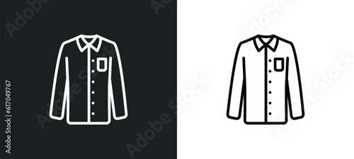 formal shirt line icon in white and black colors. formal shirt flat vector icon from formal shirt collection for web, mobile apps and ui.