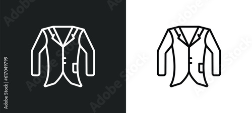 oxford wave blazer line icon in white and black colors. oxford wave blazer flat vector icon from oxford wave blazer collection for web, mobile apps and ui.