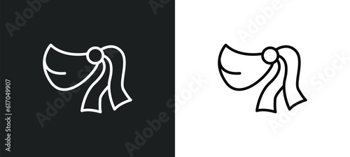 shawl line icon in white and black colors. shawl flat vector icon from shawl collection for web, mobile apps and ui.