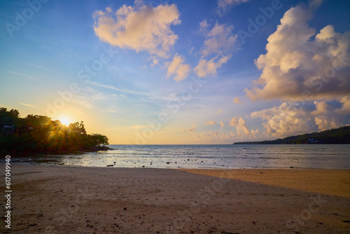 Beautiful landscape with the beach of Phuket  Thailand from the Andaman Sea.