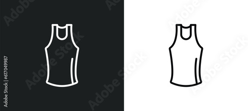 tank top line icon in white and black colors. tank top flat vector icon from tank top collection for web, mobile apps and ui.