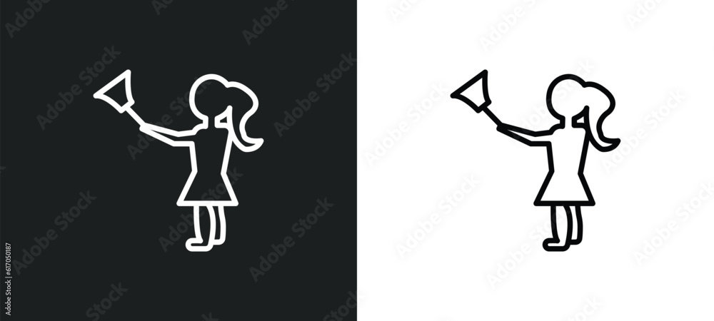housekeeping line icon in white and black colors. housekeeping flat vector icon from housekeeping collection for web, mobile apps and ui.