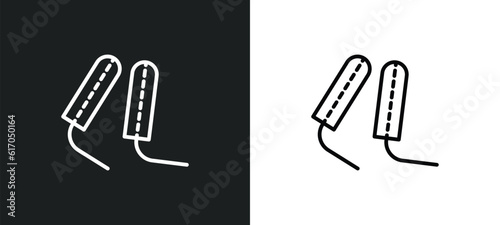 tampon cleanin line icon in white and black colors. tampon cleanin flat vector icon from tampon cleanin collection for web, mobile apps and ui.