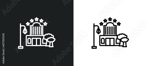 motel line icon in white and black colors. motel flat vector icon from motel collection for web, mobile apps and ui.