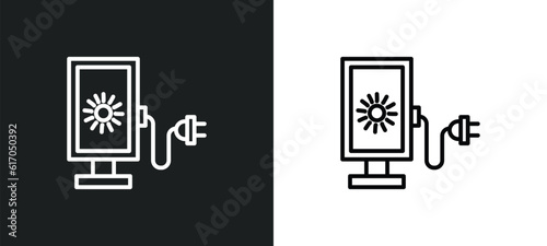lightbox line icon in white and black colors. lightbox flat vector icon from lightbox collection for web, mobile apps and ui.