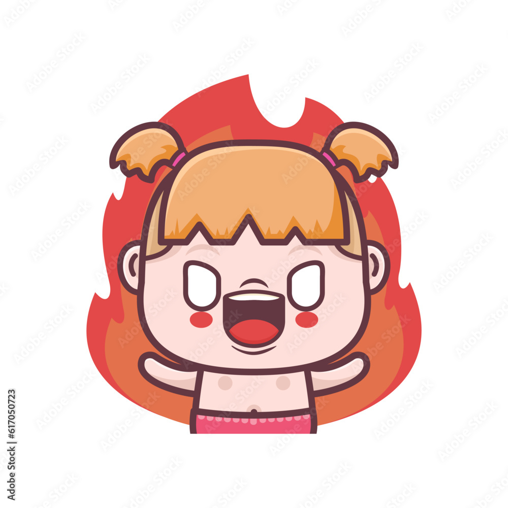 cute baby girl cartoon with angry expression cute baby girl cartoon with angry expression