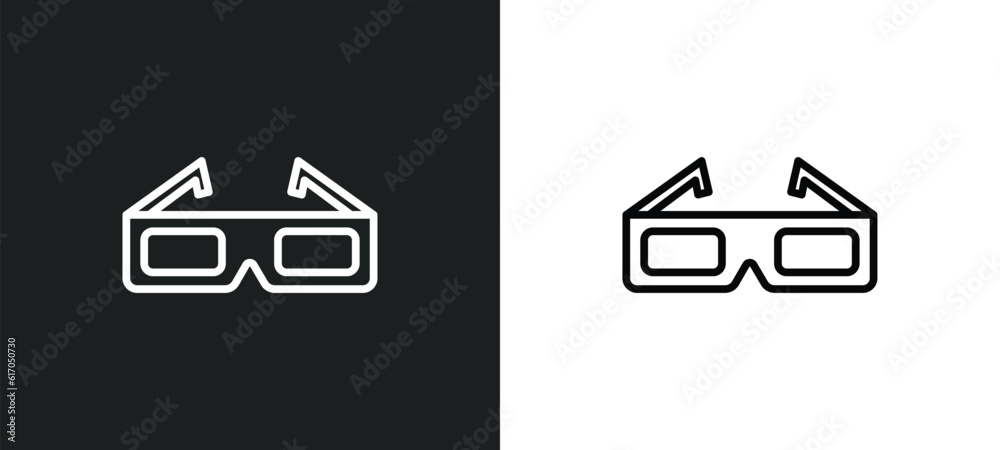 3d paper glasses line icon in white and black colors. 3d paper glasses flat vector icon from 3d paper glasses collection for web, mobile apps and ui. 3d paper glasses line icon in white and black colors. 3d paper glasses flat vector icon from 3d paper glasses collection for web, mobile apps and ui.