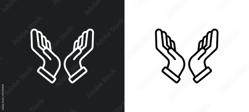 praying line icon in white and black colors. praying flat vector icon from praying collection for web, mobile apps and ui. praying line icon in white and black colors. praying flat vector icon from praying collection for web, mobile apps and ui.
