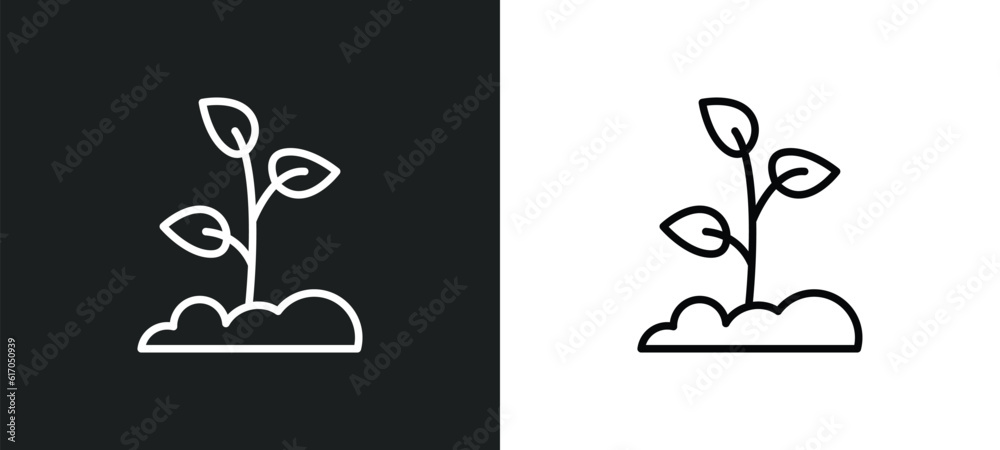 reforestation line icon in white and black colors. reforestation flat vector icon from reforestation collection for web, mobile apps and ui.