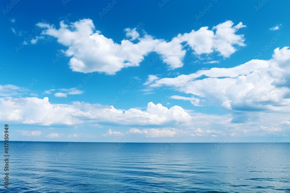 Calming summer natural marine blue background . sea and sky with white clouds photography Calming summer natural marine blue background . sea and sky with white clouds photography