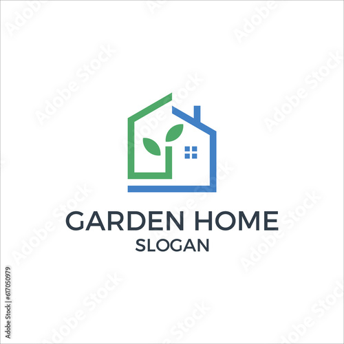 garden home creative agency logo vector