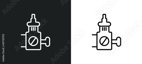 car choke line icon in white and black colors. car choke flat vector icon from car choke collection for web, mobile apps and ui.