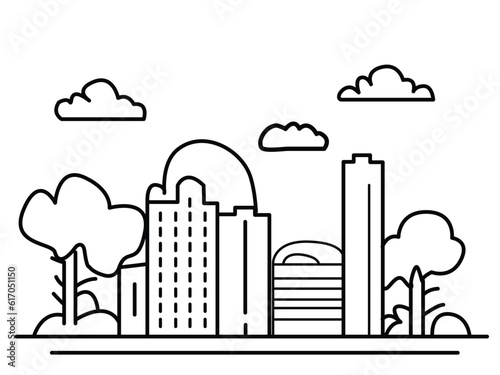 City graphic black white cityscape skyline sketch illustration vector