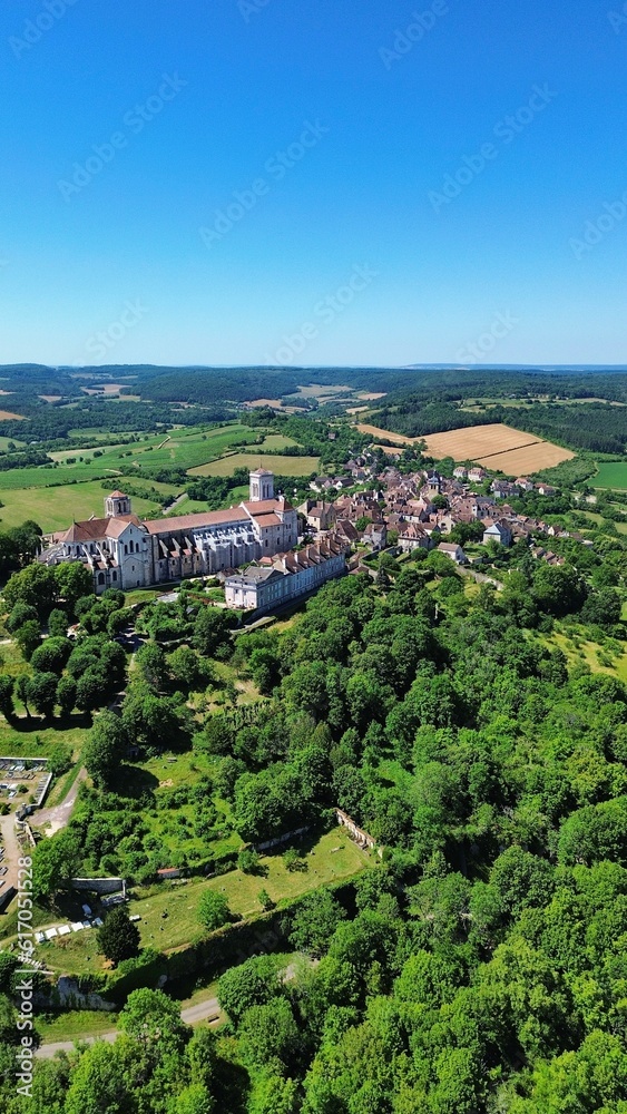 drone photo Vezelay France Europe