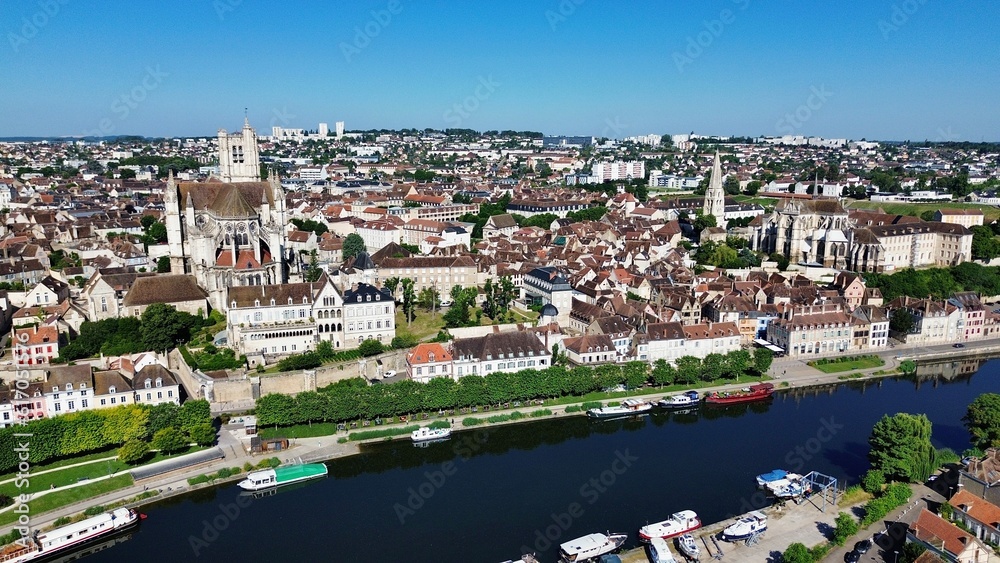 Drone photo Auxerre France Europe