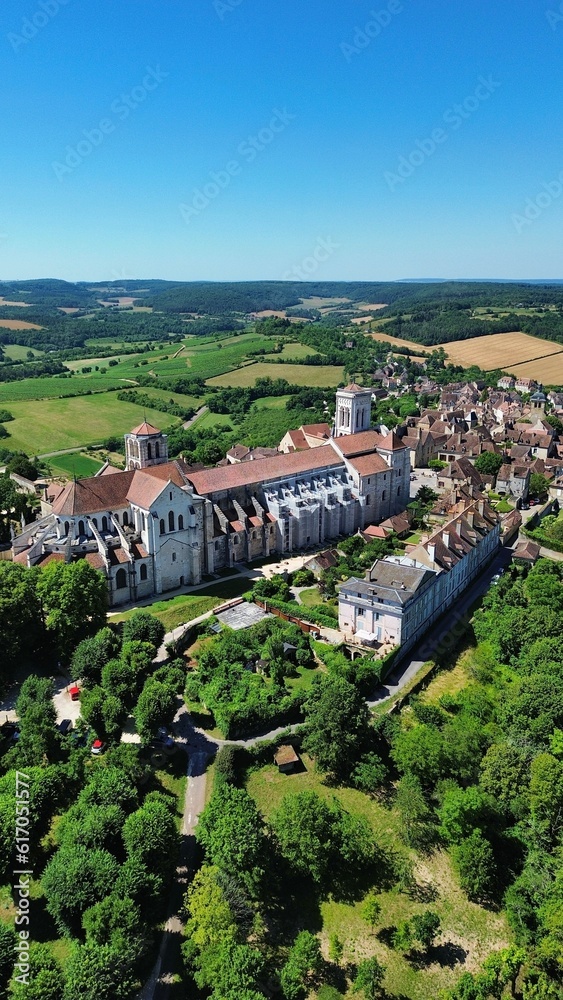 drone photo Basilique de Vézelay France europe