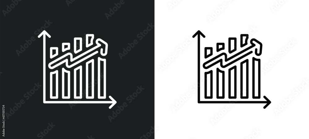 ascendant graph line icon in white and black colors. ascendant graph flat vector icon from ascendant graph collection for web, mobile apps and ui. ascendant graph line icon in white and black colors. ascendant graph flat vector icon from ascendant graph collection for web, mobile apps and ui.
