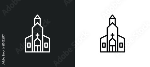 chuch line icon in white and black colors. chuch flat vector icon from chuch collection for web, mobile apps and ui. photo