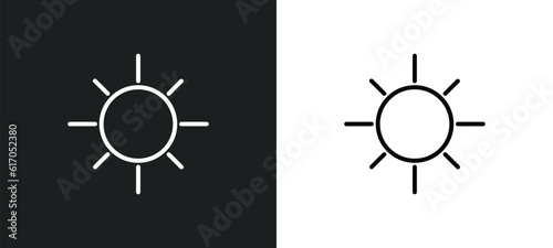 sun line icon in white and black colors. sun flat vector icon from sun collection for web, mobile apps and ui.