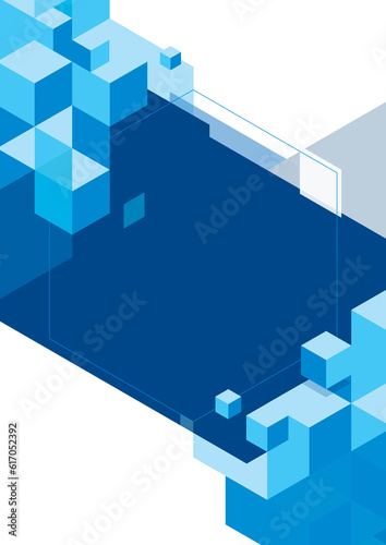Cube geometry poster background template