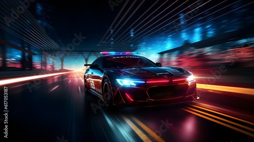  Blurred Abstract Wallpaper with Police Lights - Motion Effect