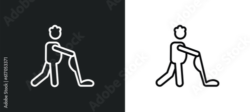 man vacuum line icon in white and black colors. man vacuum flat vector icon from man vacuum collection for web, mobile apps and ui.