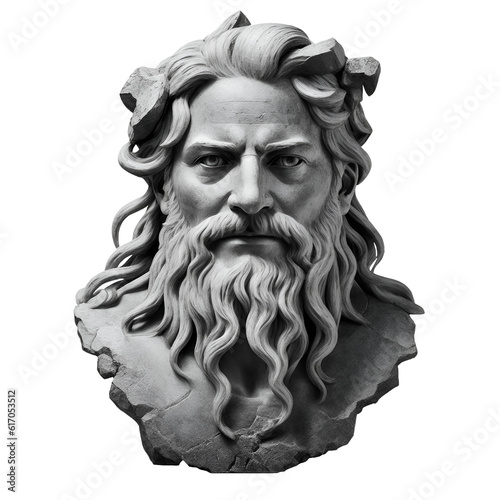 Statue of Hephaestus, god of forge in Greek mythology on transparent background. Generative AI	 photo