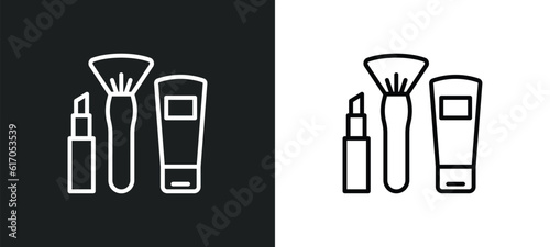 makeup line icon in white and black colors. makeup flat vector icon from makeup collection for web, mobile apps and ui.